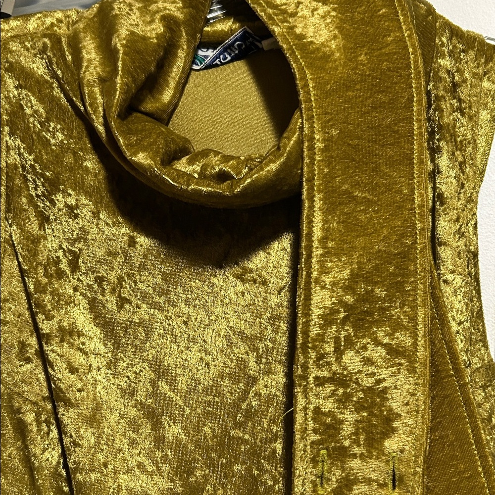 Vintage style velour look and felt dress